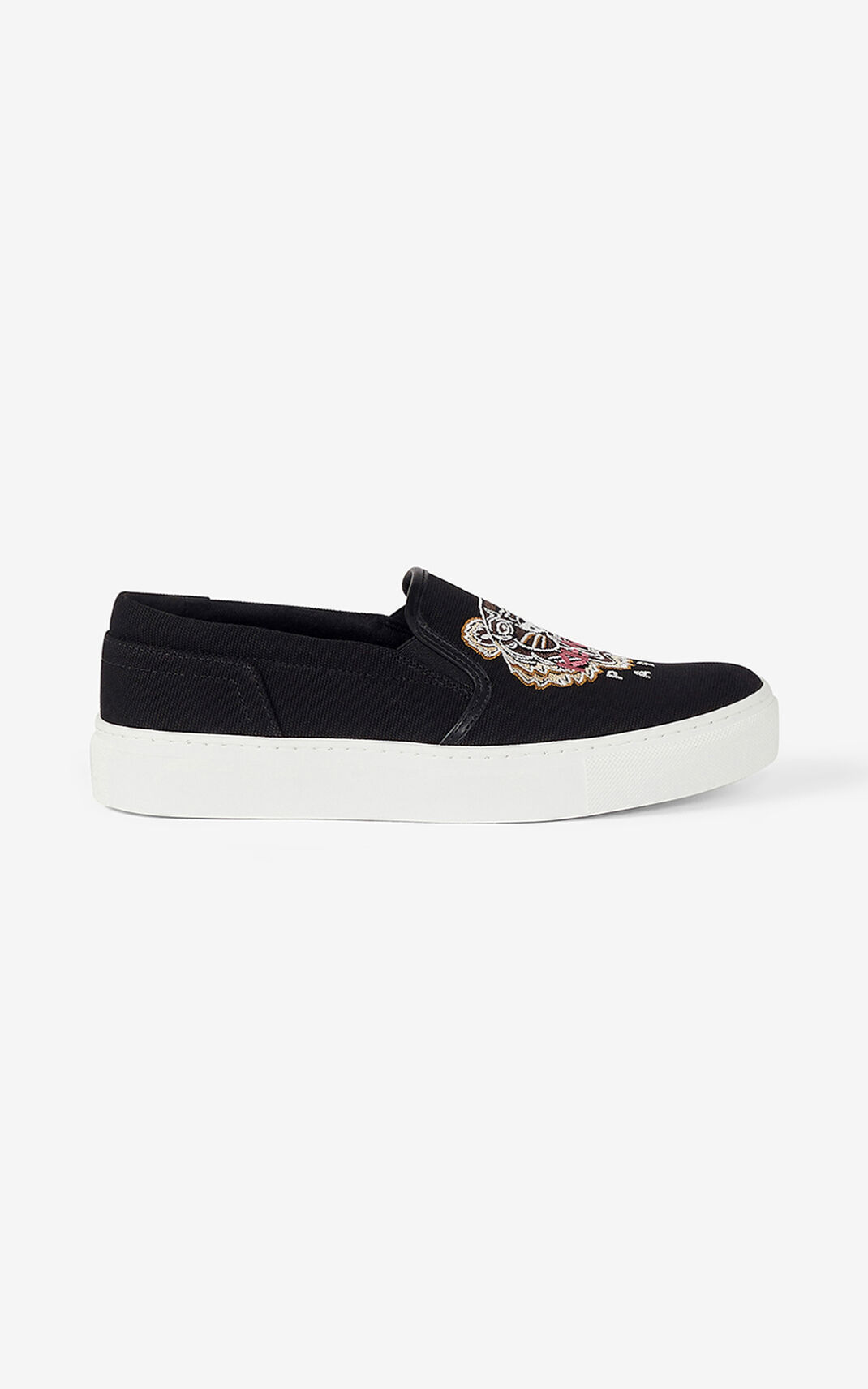 Baskets Kenzo K Skate Tiger slip on Femme Noir | KLHI-60234